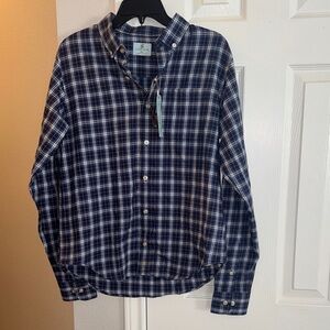 Class Club Navy and White Checkered Button-Down Shirt